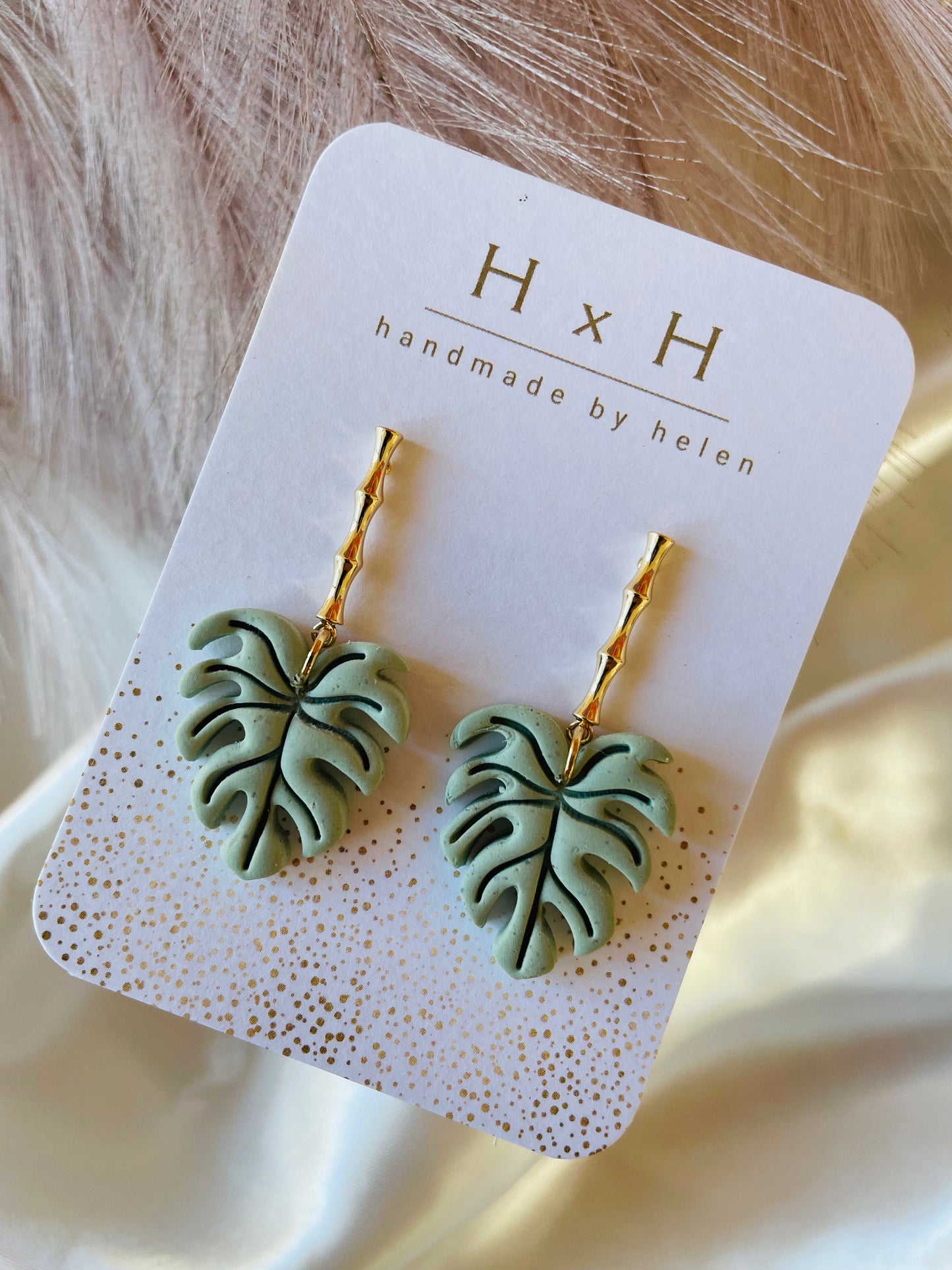 bamboo monstera dangles