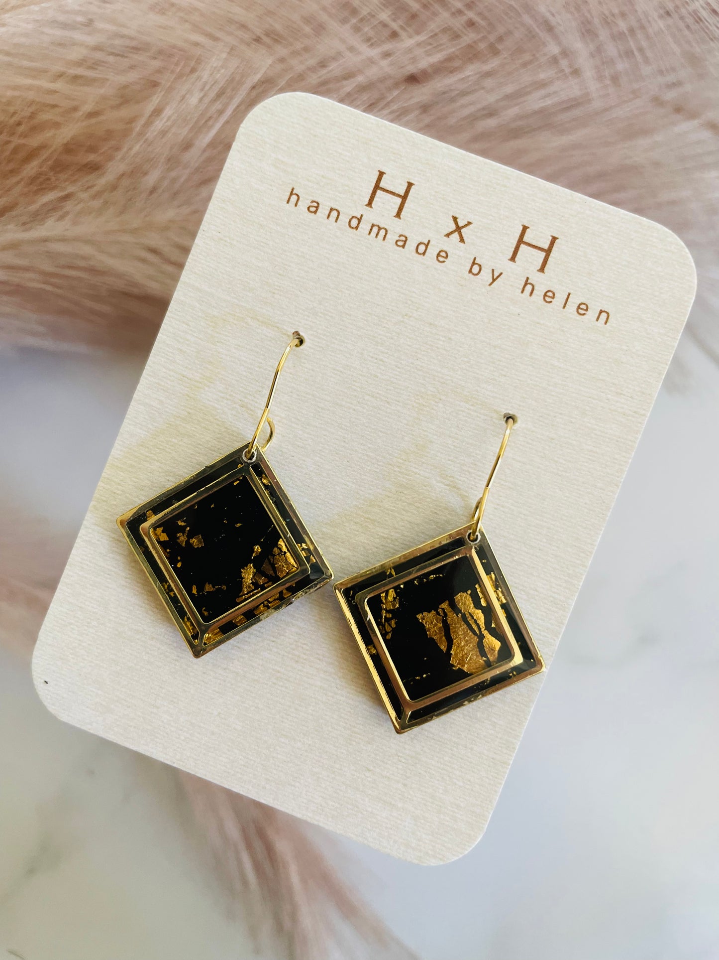 double square framed dangles