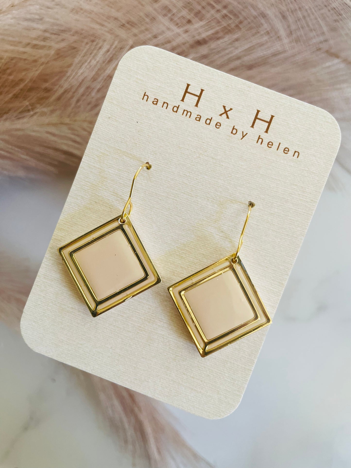 double square framed dangles